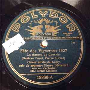Choeur Mixte De Lutry - Fete Des Vignerons 1927 download mp3 flac