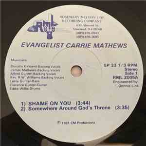 Evangelist Carrie Mathews - Shame On You download free Evangelist Carrie Mathews - Shame On You download mp3 flac