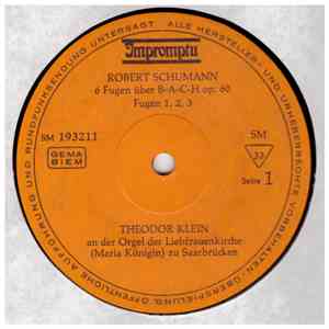 Robert Schumann, Theodor Klein - 6 Fugen Über B-A-C-H Op. 60 download mp3 flac