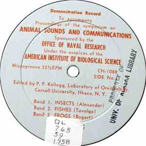 Various - Demonstration Record To Accompany Proceedings Of The Symposium On Animal Sounds And Communications download free Various - Demonstration Record To Accompany Proceedings Of The Symposium On Animal Sounds And Communications download mp3 flac